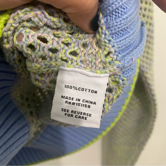 525 AMERICANA Cropped Color Block Sweater L - Picture 6 of 6